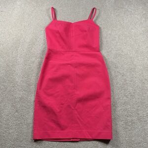 Banana Republic Hot Pink Pencil Dress 4P Petite Adjustable Strap Bodycon